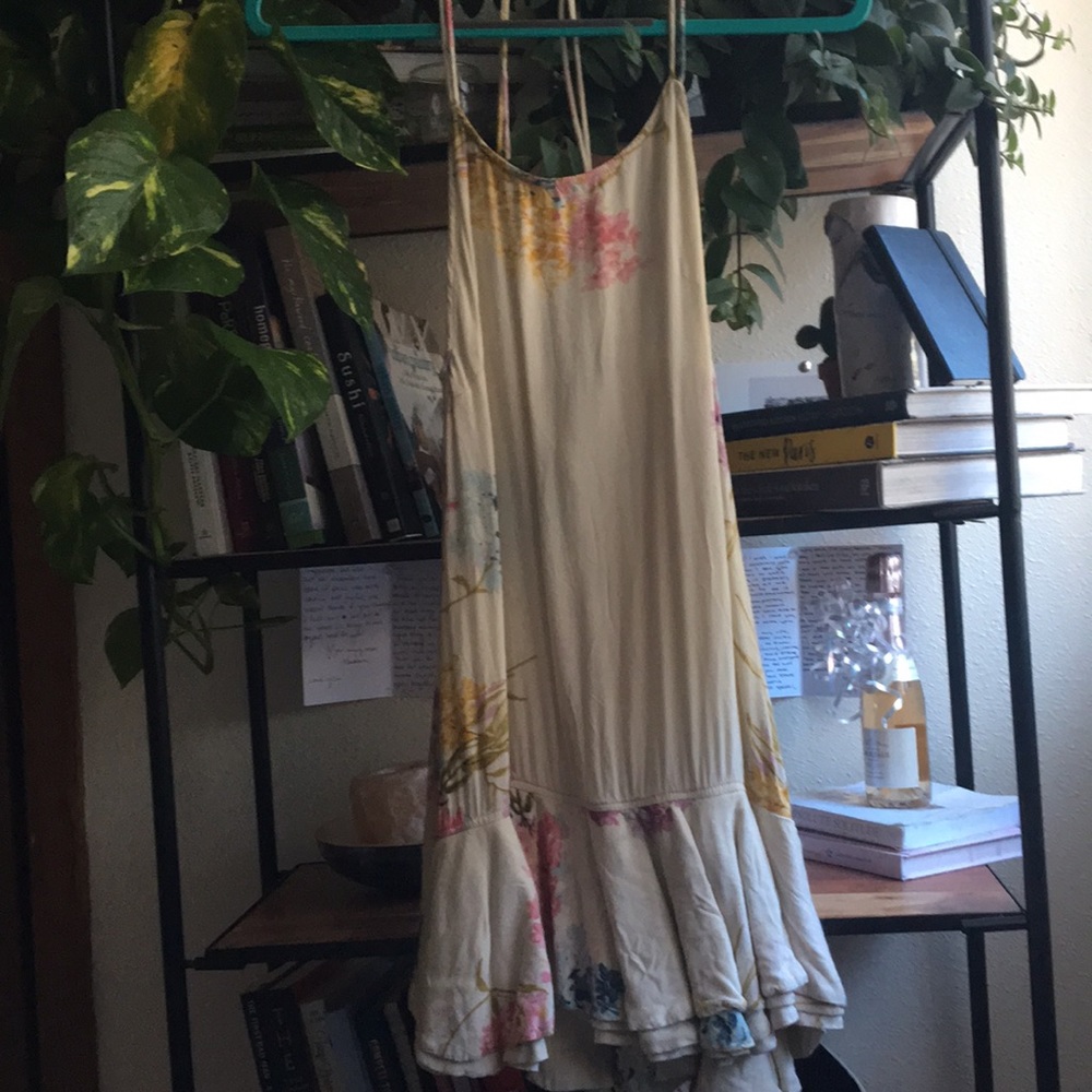 Cream flower mini dress